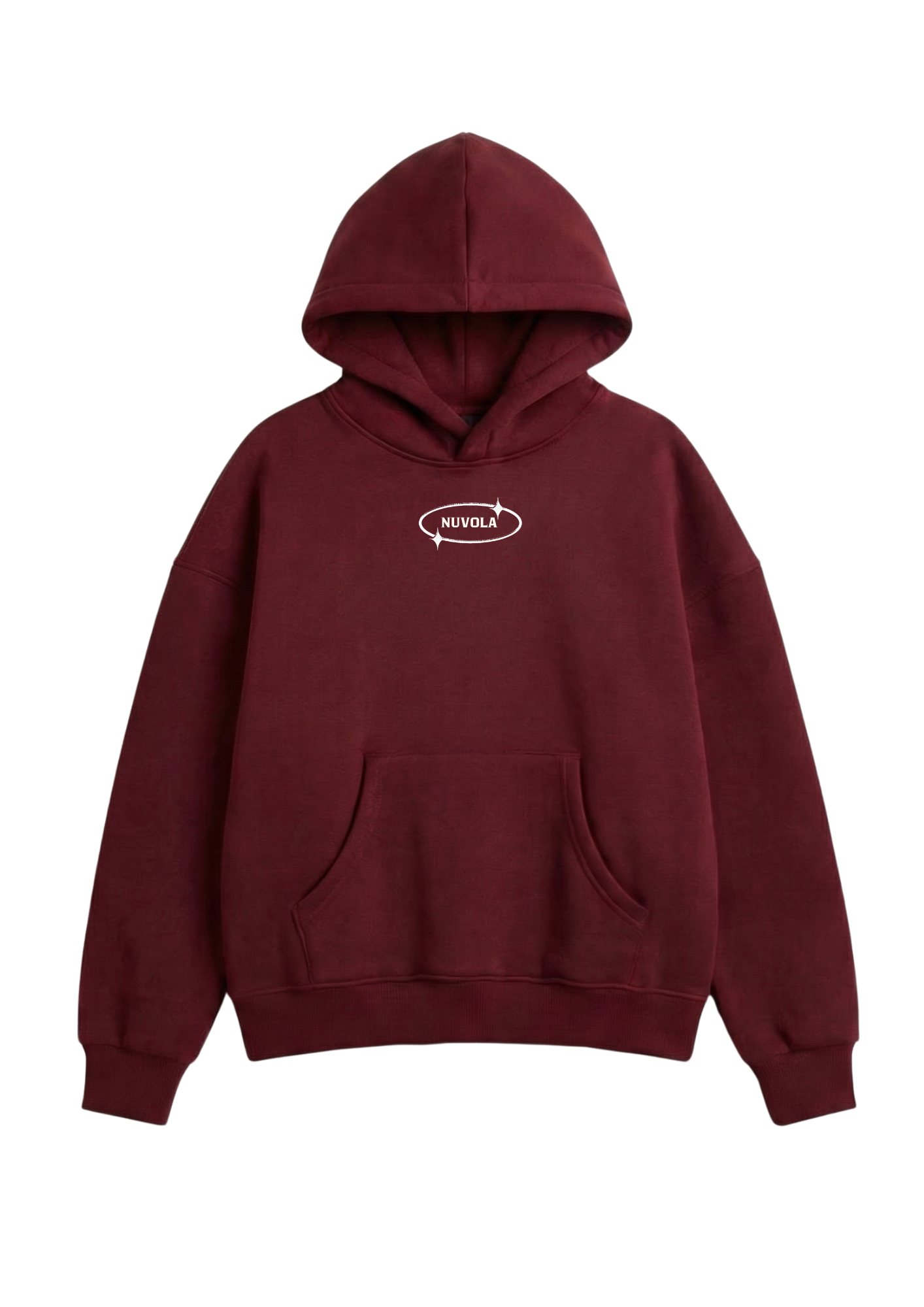 Böyük ölçülü NUVOLA "Unmatched" Hoodie— Bordu rəngi
