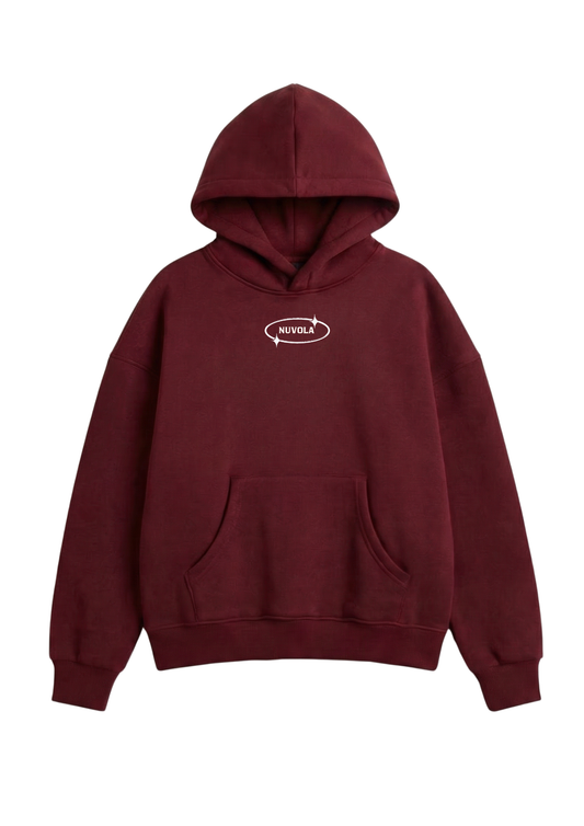 Böyük ölçülü NUVOLA "Unmatched" Hoodie— Bordu rəngi