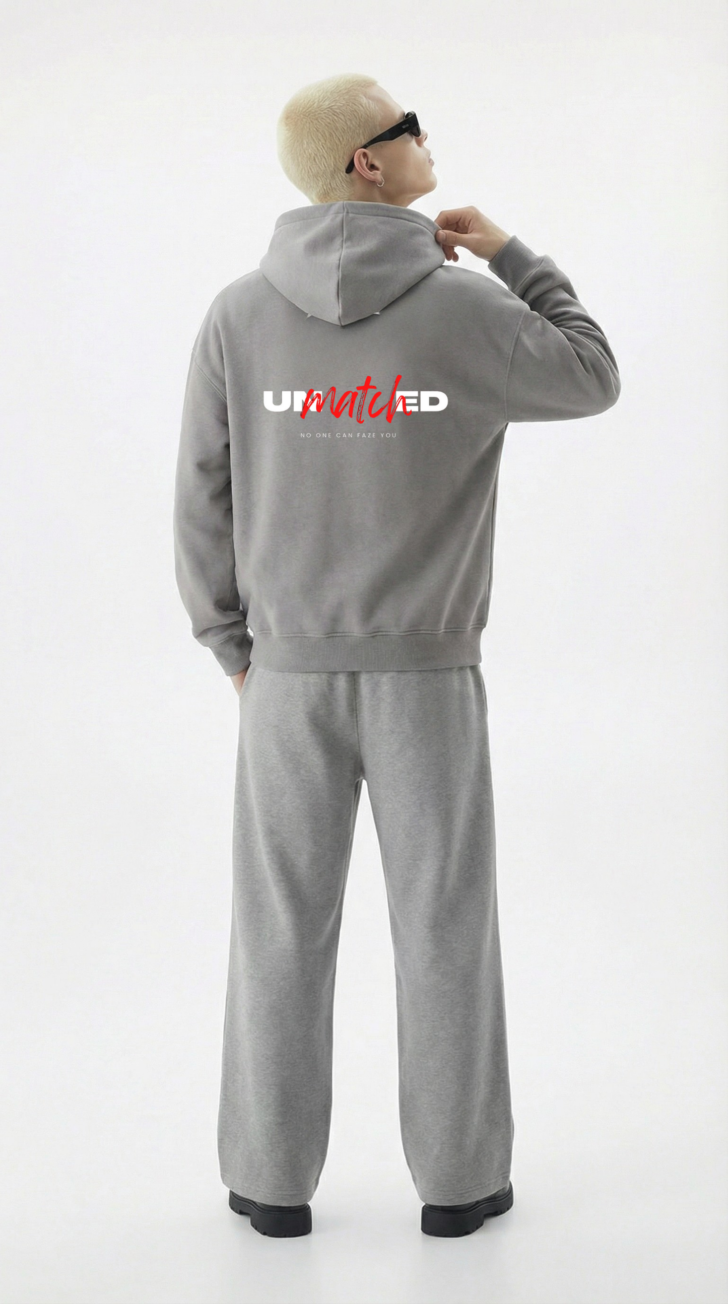 NUVOLA "Unmatched" Hoodie — BOZ ( Daş Rəngi)