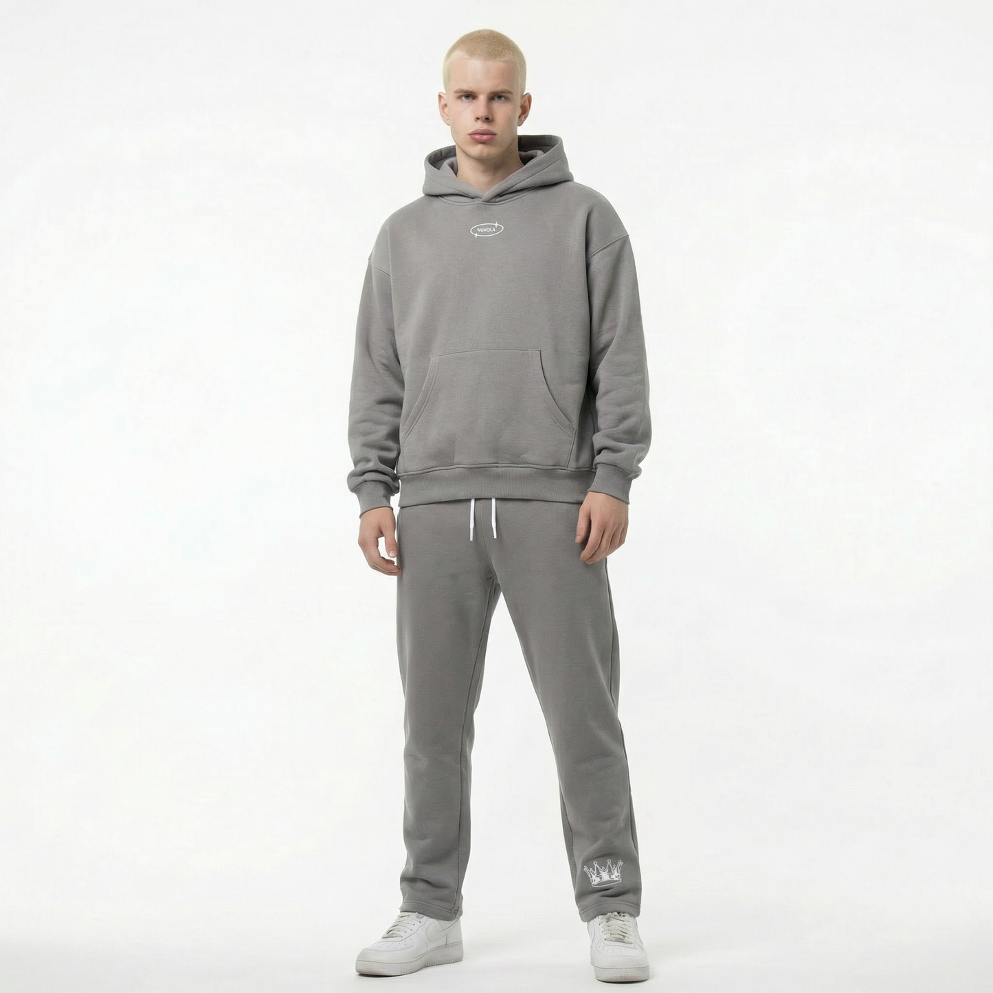 NUVOLA "Unmatched" Hoodie — BOZ ( Daş Rəngi)