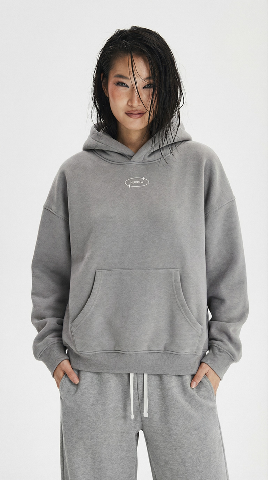 NUVOLA "Unmatched" Hoodie — BOZ ( Daş Rəngi)