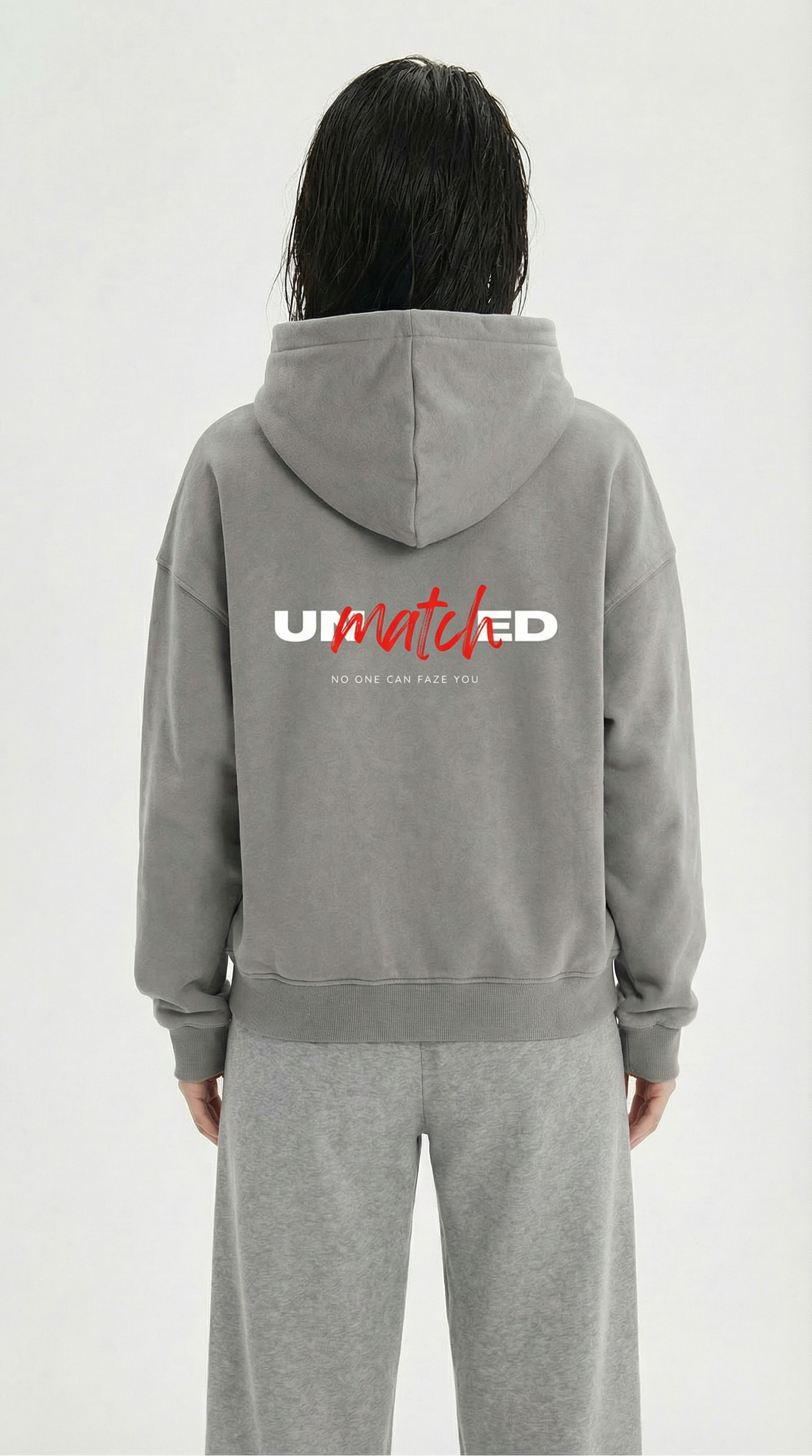 NUVOLA "Unmatched" Hoodie — BOZ ( Daş Rəngi)